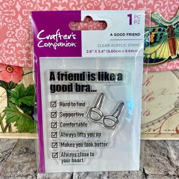 Crafter's Companion Clear Stamp NWT A Good Friend 1 Piece Handmade Cards - Picture 1 of 4